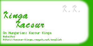 kinga kacsur business card
